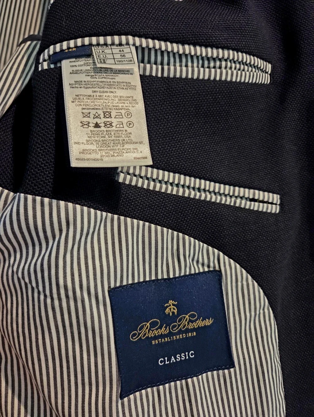 Brooks Brothers Navy Blue Two-Button Blazer